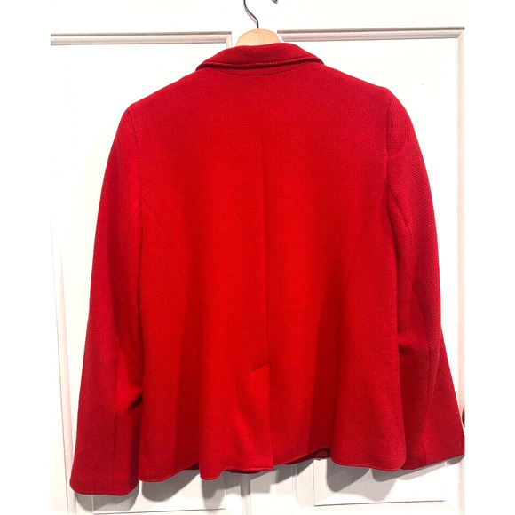Talbots red lined pockets cotton blend textured women's jacket/coat size 12 (L) - Picture 4 of 6